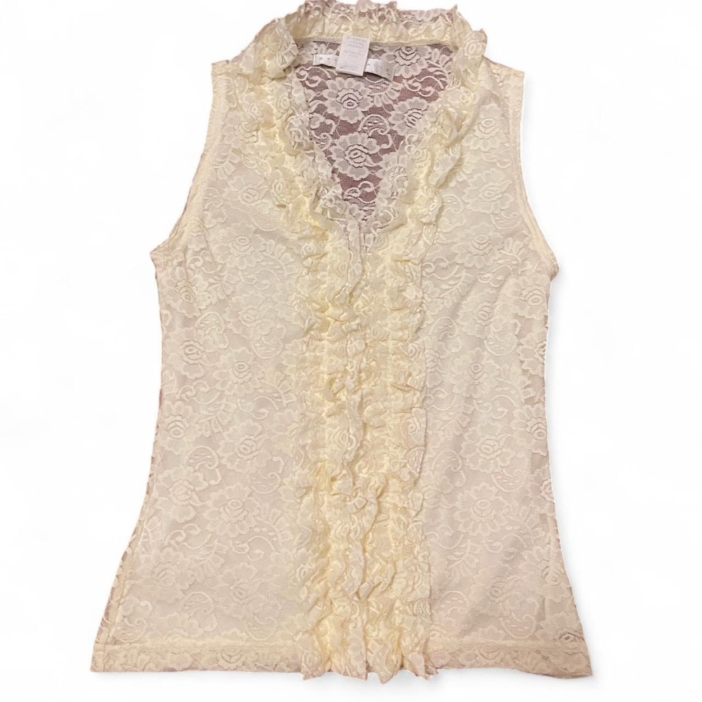 Yellow lace ruffle cami - Picture 3 of 6